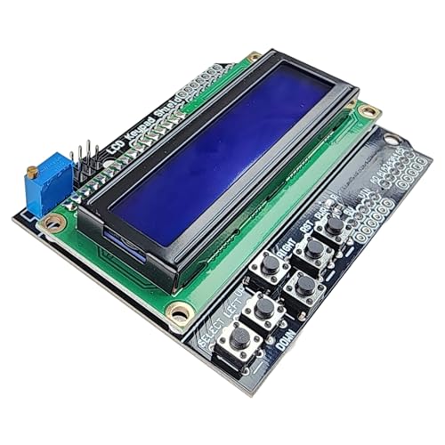 LCD 1602 Keypad Shield for Arduino Uno R3R4, Mega, Integrated Keypad and Display for Arduino Projects, 1 Pack