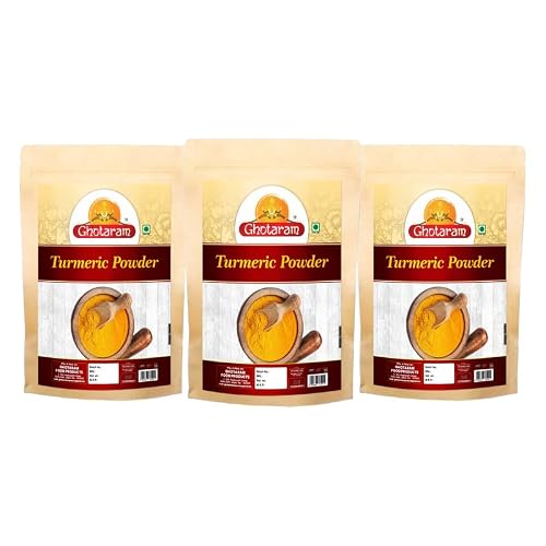 Ghotaram Lewduh Pahari Turmeric Powder, Lakadong Turmeric Powder, Manjal Powder, Rich Haladhi Haldi Powder, Aromatic Flavourful Turmeric Powder With Natural Oils No Added Colour-150Gx3Pk