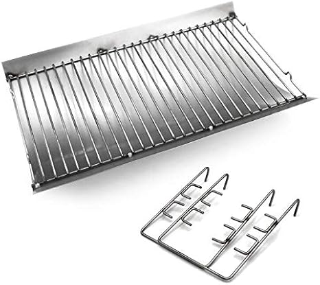 Hongso 20 inches Ash Drip Pan for Chargriller 2823 5050 5072 5650 2123 2223 Charcoal Grills, Char-Griller Model 200157, Replacement Parts Chargrill Ash Pan with 2pcs Fire Grate Hanger