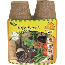 Jiffy Plant Pot - Organic Biodegradable Pots for Seedlings, Drainage Hole - 3 in, 22 Pack - Peat