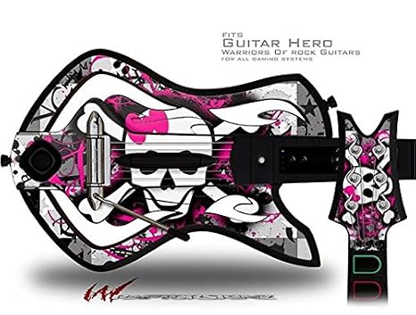 Splatter Girly Skull Decal Style Skin - fits Warriors Of Rock Guitar Hero Guitar (GUITAR NOT INCLUDED)