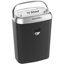 Suntiko 14-Sheet Cross Cut Paper Shredder for Home Office, P-4 High Security Heavy Duty Shredder for Office Use, Jam Proof Paper Shredder with 6.6 Gallon Bin for Credit Card CD Staples, ETL Certified