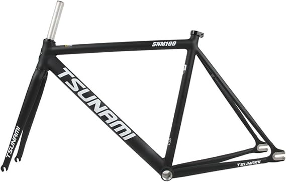 49/52/55/58CM Fixed Gear Bike Frameset 700C C Brake Quick Release 100/120mm Bike Frame Aluminum Alloy Racing Track Bike Frame with Bike Fork