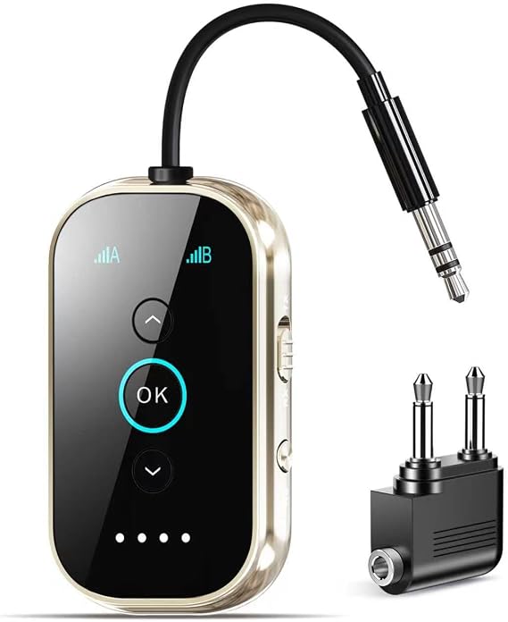 Ultra Xmagpot Bluetooth 5.4 Transmitter Receiver - CNC Aluminum & Ceramic Glass | Dual Link for 2 AirPods/Headphones | aptX Adaptive/HD Audio | Wireless Transmitter for Airplane/TV/Car/Gym