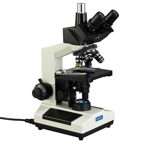 OMAX M837ZL 2500X Trinocular Biological Compound Microscope | 40X-2500X Magnification Range LED Ring Light