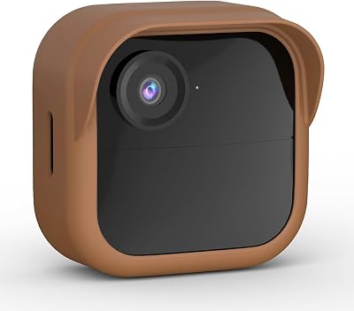 Silicone Case Cover for All-New Blink Outdoor 4 4th Gen Weatherproof Cam Protector Case Brim Design Anti-scratch for Blink Outdoor 4 Smart Security Camera Dark Brown, 1 Pack
