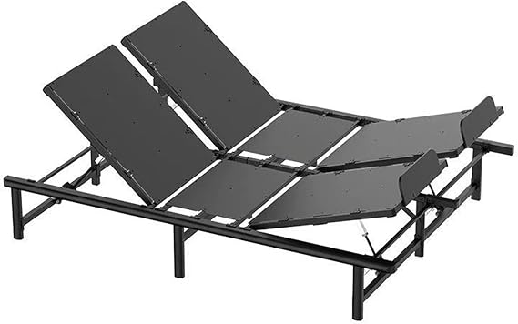 Smart Electric Bed Frame Metal Adjustable Bed Frame Queen Size Electric Lift Base with Remote Control, Separate Head Foot Lift(Style 1)