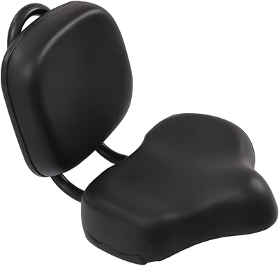 Gdrasuya10 Bicycle Saddle with Soft Backrest Support, Electric Bike Tricycle Wide Comfortable Seat Padded Mountain Bike Cycling Cushion US Stock