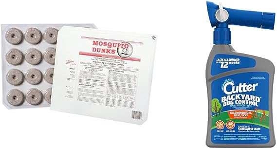 Summit Mosquito Dunk Tablet 20 Count & Cutter 32 fl Ounce Backyard Bug Control Spray Concentrate Bundle
