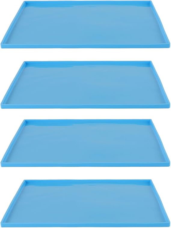 4PCS Silicone Trays for Baking, Silicone Dehydrator Mats Dryer Mats for Kitchen Counter Reusable Freeze Dryer Trays Store Fruits Vegetables Bread Meat (Blue)