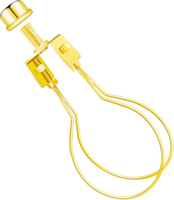 Lamp Shade Light Bulb Clip Adapter, Clip on Lampshade Adapter Kit, Includes Finial and Lampshade Levellers, Keep Lamp Shade hardware in Place Spring Clip for Light Bulb