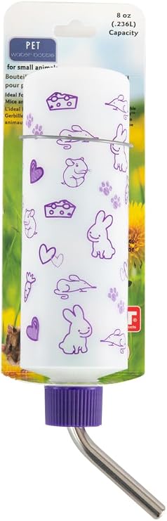 Lixit Original Super Seal Classic Water Bottle for Rabbits, Cats, Ferrets, Hamsters, Guinea Pigs, Gerbils and Other Small Animals - Made in USA (Frosted (Pack of 1), 8 Ounce)