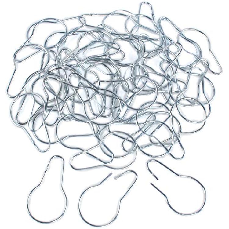 Super Z Outlet Silver Metal Shower Curtain Style Hanging Clip Chain Hooks Sorting & Organizing 50 Pieces