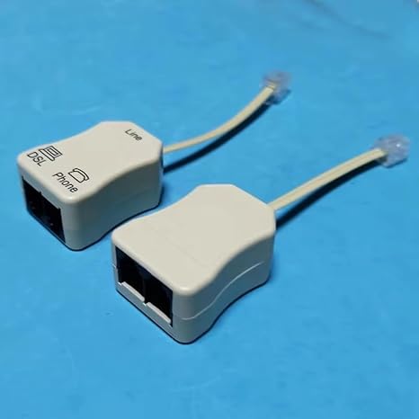 2pcs RJ11 6P2C Male to 2 Female Telephone DSL Modem, ADSL Splitter Filter, DSL Filter for Landline Phone ADSL Splitter for Phone Line Phone Jack Splitter in-Line DSL