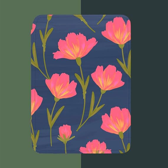 case for kindle，Case For Kindle 8Th Gen 2016 Model No. Sy69Jl - Case For Base Kindle E-Reader 6" Display 2016 Release 8Th Generation Only W/Auto Sleep/Wake Funtion/Carnations on blue background,col
