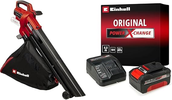 Einhell VENTURRO 18/210 - Solo, Akülü Yaprak Toplama ve Üfleme + Einhell 18V 4,0 Ah PXC Starter Kit, Akü & Şarj Cihazı