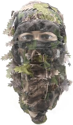 Ghillie Camouflage Leafy Hat 3D Full Face Mask Headwear Turkey Camo Hunter Hunting Accessories