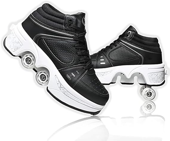Roller Shoes Shoes with Wheels Roller Skates Girls Men Skateboard Shoes Comfortable and Breathable Quad Skates Adjustable Roller Skates Hidden Wheel Trainers with Wheels