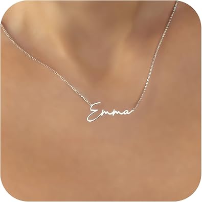 Custom Tiny Name Necklace for Women Personalized Wedding Bridesmaid Gifts 18K Gold Plated Dainty Name Necklaces Customized Best Friend Jewelry Gifts for Birthday Christmas