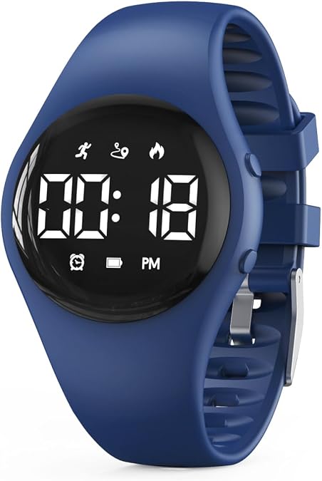 Children's Digital Watch Steps Counter Waterproof Wristwatch with Pedometer LED Display Stopwatch for Kids Boys Girls Teenager