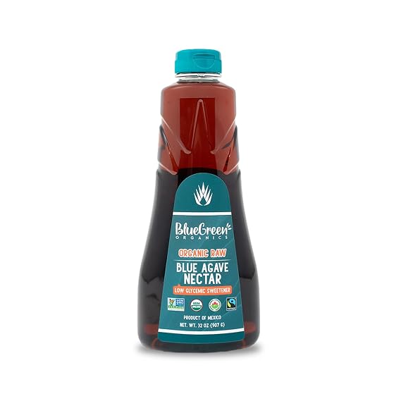 BLUE GREEN ORGANICS 32 oz Raw Blue Agave | USDA Organic Natural Sweetener