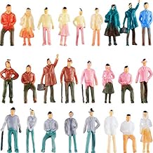 Gejoy 200 Pcs Miniature People Figurines 1:75 Scale 0.98 Inch Model Trains Architectural Plastic People Figures Tiny Sitting and Standing for Miniature Scenes