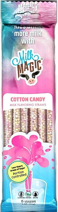Cotton Candy Magic Milk Flavoring Straws - 6 Straws