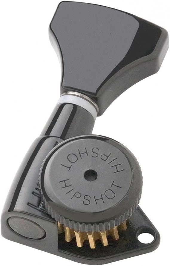 Hipshot Grip-Lock 6 inline Non-Staggered Locking Tuners - Black