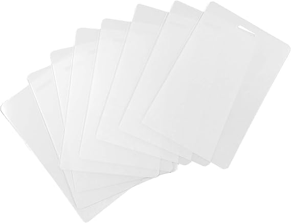 Thermal Laminating Pouches 10 Mil Luggage Tag/ID 2.5 x 4.25 500/pk +Slot | Slotted Short Side Laminates large as 2-1/4 x 3-11/16 Card Not in Slot, Clear Glossy 2 Sides +5 Carriers