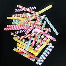 100pcs/Pack 3D Rainbow Candy Canes Slices Supplies Polymer Soft Clay DIY Decoration for Nail Art Slime Kit DIY Cake Dessert Simulation Food RT12-MC