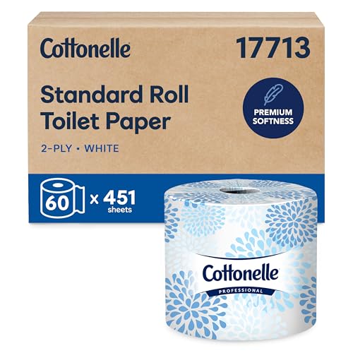 Cottonelle Professional Standard Roll Bulk Toilet Paper 17713, 2-Ply, White 60 Rolls of 451 Sheets, 27,060 Sheet Total