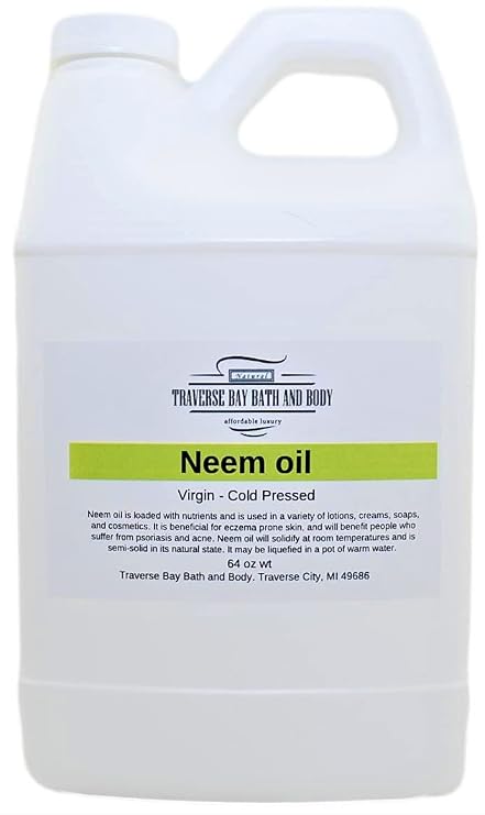 Neem oil, Virgin - Cold Pressed, 64 oz. Safety sealed container. Used for Soap making, lotions, and dog shampoo as well as gardening..