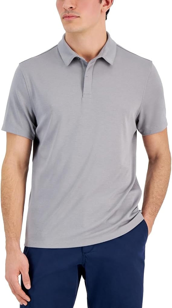 Alfani Mens Alfatech Stretch Solid Polo Shirt