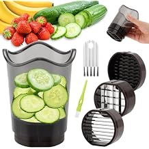 2 in 1 Strawberry Slicer with Stainless Blades, Egg Fruit Slicer Cup for Banana, Cucumber, Mushroom, ABS Detachable Kitchen Gadget, Precision Berry Cutter Tool Rapid & Safe Slicing(COLOR:Black)