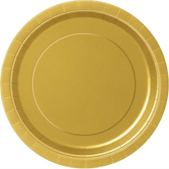 Gold Solid Round Dinner Plates - 9" (Pack of 8) - Premium Paper - Perfect For Parties & Events