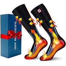 Autocastle Rechargeable Electric Battery Heated Socks for Men Women,Winter Warm Battery Powered Heat Insulated Sox Kit,Sports Outdoor Cold Feet Novelty Thermal Socks Ski Hike Hunt Bike Foot Warmers