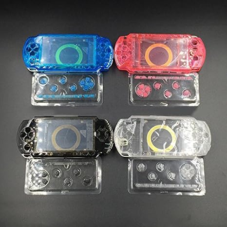 Housing Case Shell Cover With Buttons Screwdrivers For PSP 1000 1001 (Clear Blue)
