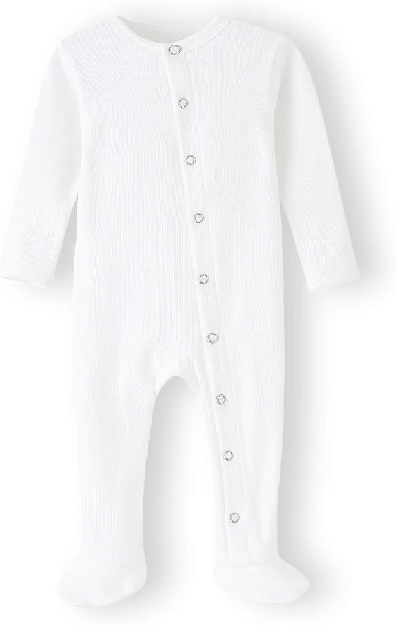 ACESTAR Newborn Baby Footed Pajamas with Mitten Cuffs - Cotton Snap-Up Baby Sleepers for Sleep and Play Footies 0-12 Months