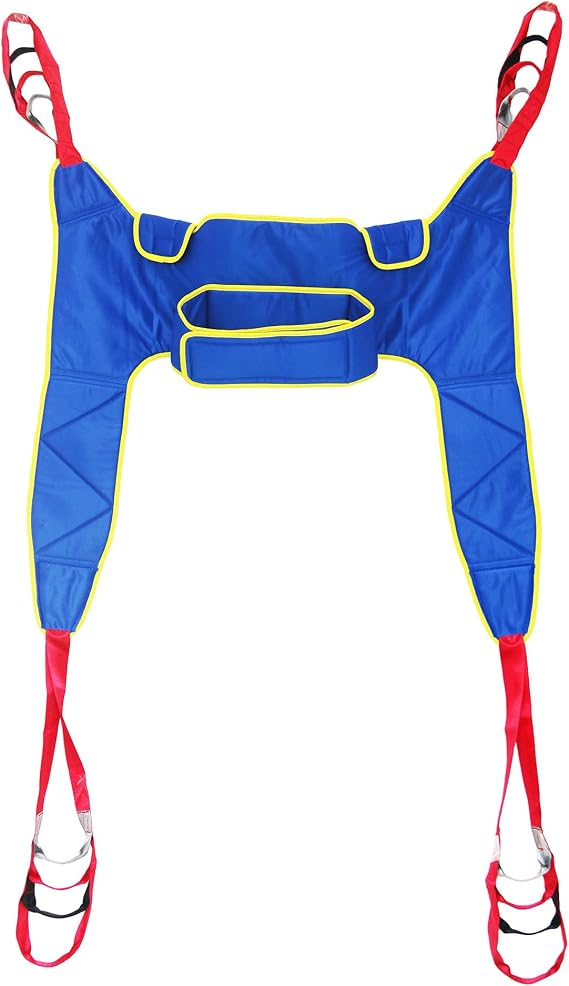 Full Body Seat Con Mode Sling, Patient Lift Sling with 4 Reinforced Straps, Heavy Duty Sling, Obesity Nursing Elderly Disabled Full Body and Bedridden Medical Equipment, B