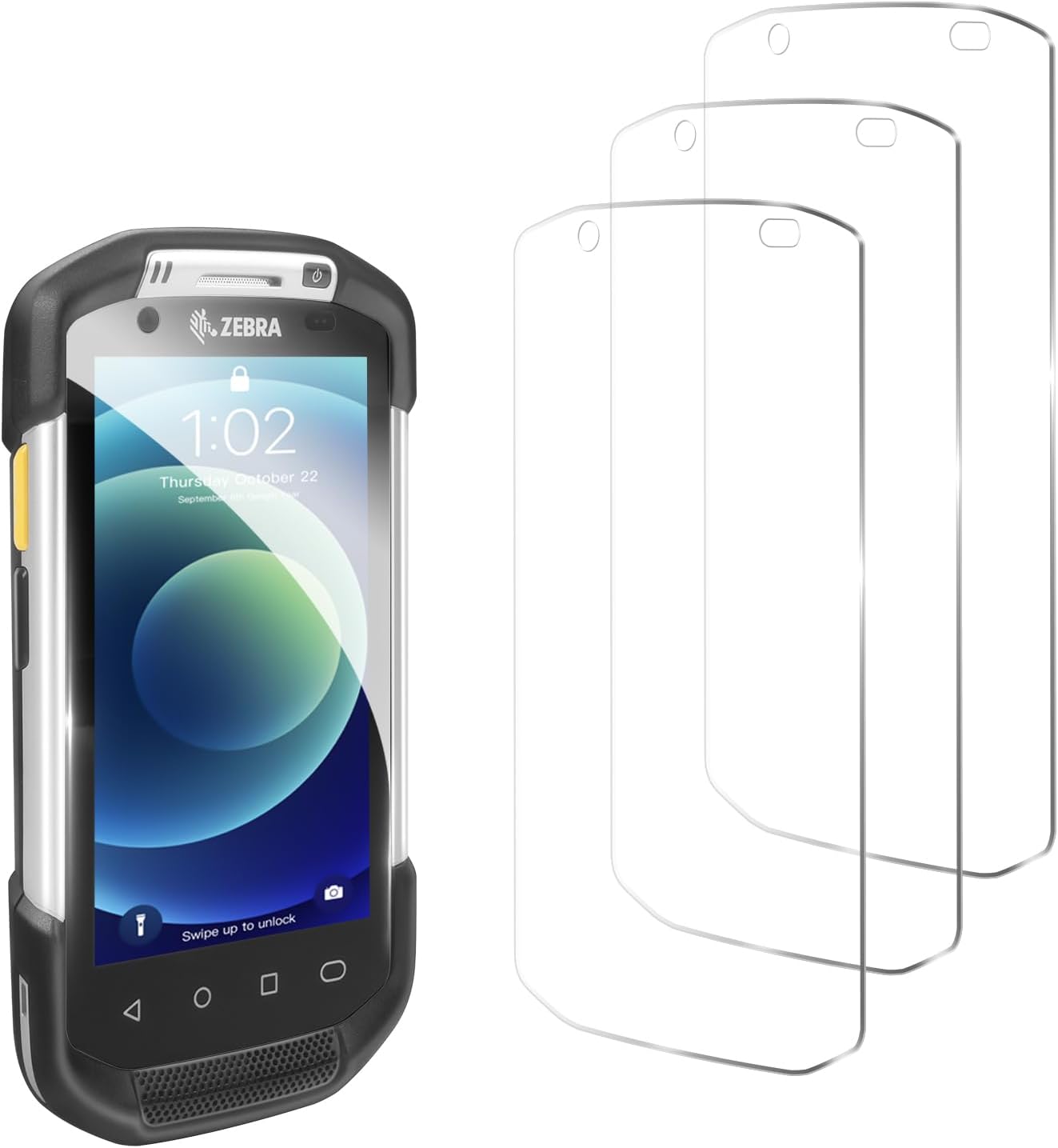 3pcs Tempered Glass Screen Protector for Zebra Symbol TC70 TC70X TC72 TC75 TC75X TC77 Handheld Barcode Scanner Mobile Computer,9H HD Protective Film