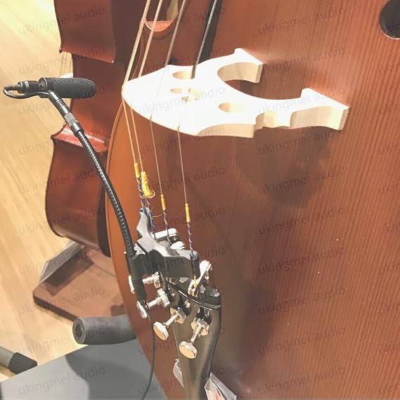 Supercardioid Condenser Microphone Suitable for Cello Musical Instrument Microphone with 48V Phantom Power Module Gooseneck Microphone
