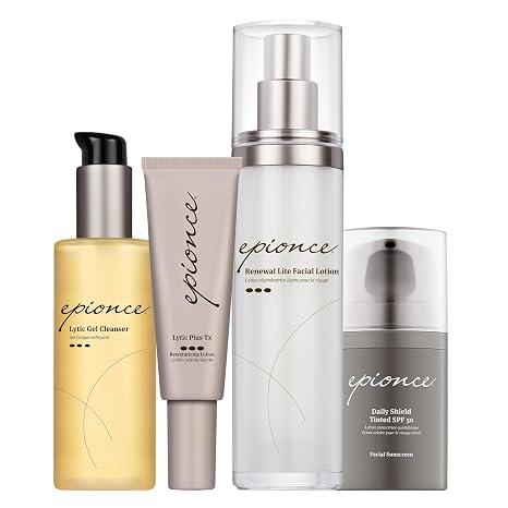 Epionce Combination, Oily, Problem Skin Routine with Cleanser, Serum, Moisturizer, Tinted SPF