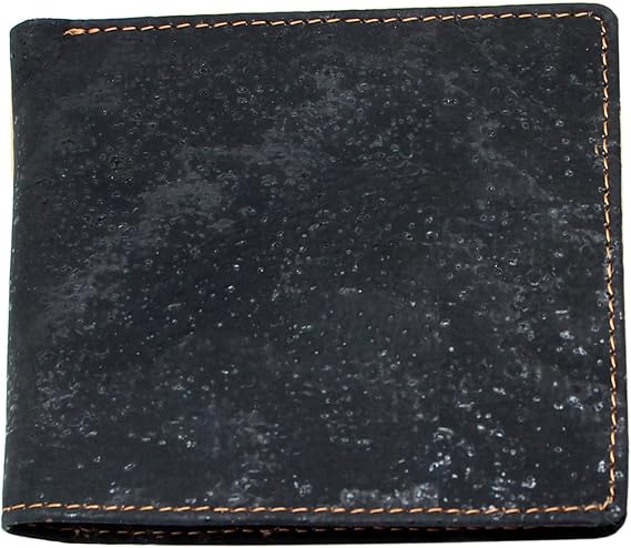 boshiho RFID Blocking Cork Wallet, Slim Bifold Vegan Coin Purse Eco Friendly Gift for Men and Women (Black)