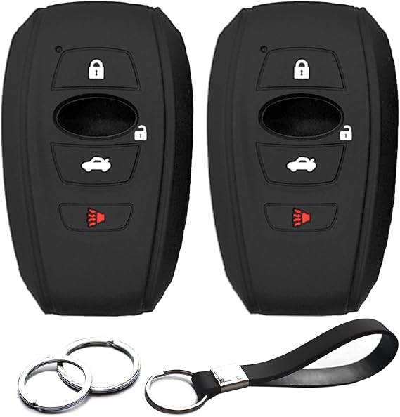2pcs Compatible with Subaru WRX BRZ Ascent Forester Crosstrek Legacy Outback Impreza XV WRX STI XV Crosstrek Key Fob Cover Case Key Chain Protector Holder