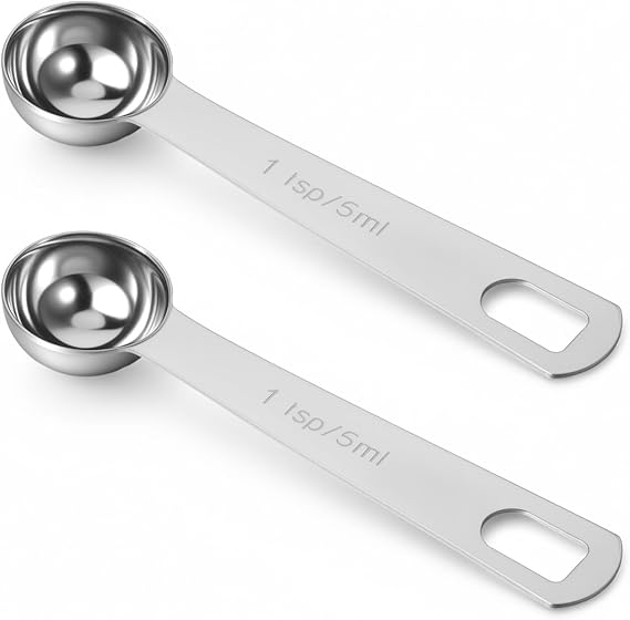 2 Pcs Stainless Steel Teaspoon Measuring Spoons, Metal Table Spoon Measuring Spoons