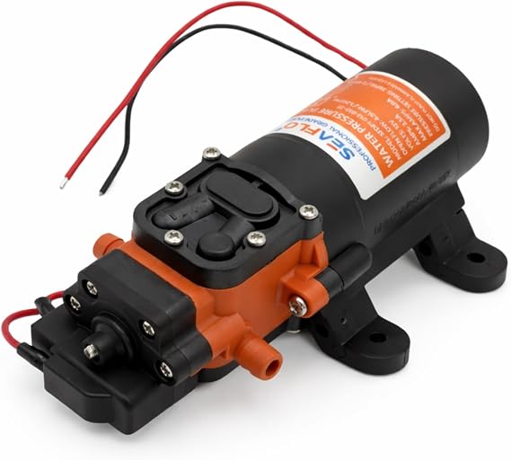 SEAFLO 21 Series Water Pressure Diaphragm Pump - 12V DC, 1.2 GPM, 35 PSI, Adjustable Pressure Switch, Self-Priming, Quiet Operation, Durable Compact Design for RV, Boat, Off-Grid Use -