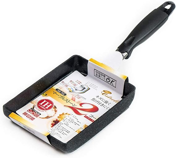 LI-GELISI Tamagoyaki Japanese Omelette Pan, Hard Anodized Non-Stick Coating, Carbon Steel, 12.6 x 5.2 x 1.8 inches, Black, 2 Liters, PFOA Free