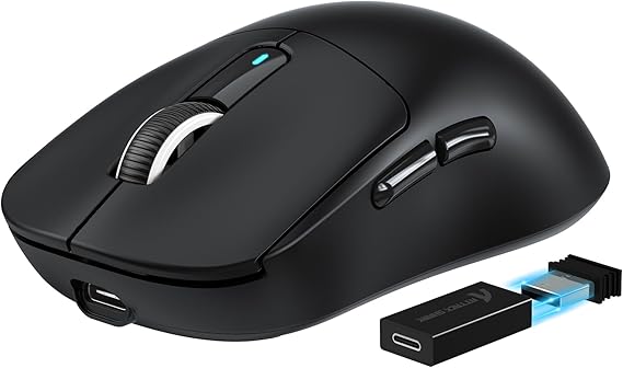 ATTACK SHARK X3PRO Dual 8K Lightweight Wireless Gaming Mouse, Tri-Mode, PAW3395 PRO Optical Sensor, 26,000 DPI, 100 Million Click Optical Switches, Long Battery Life, 5 Programmable Buttons, Black