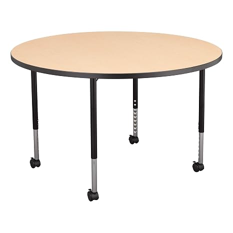 Learniture Structure Series Mobile Round Collaborative Adjustable Height Table