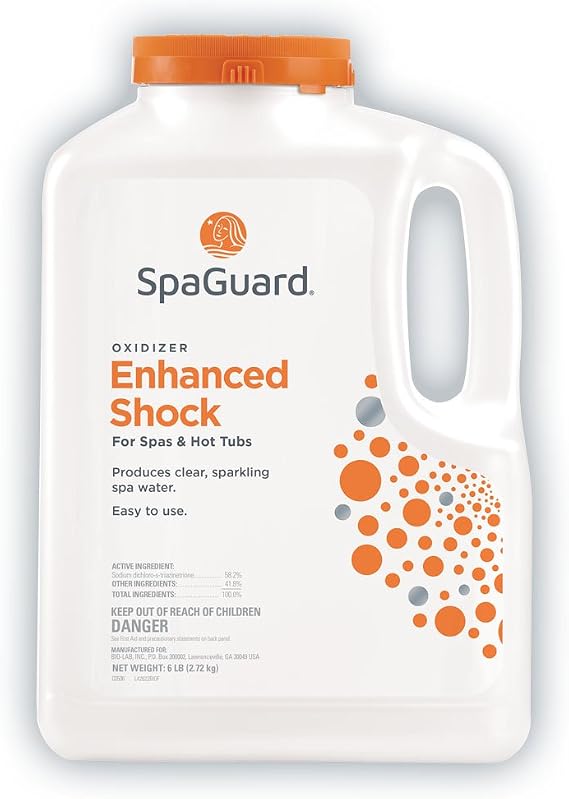 SpaGuard Enhanced Shock, 6 lb, Single Pack | Multipurpose Shock for Spas & Hot Tubs, Produces Clear & Sparkling Spa Water, Easy to Use, Removes Unpleasant Odors